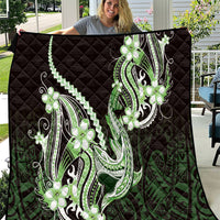 Green Black Aloha Hawaii Quilt Polynesian Shark Tattoo Plumeria
