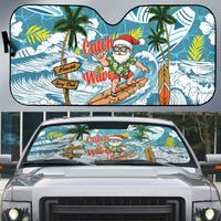 Hawaii Summer Christmas Auto Sun Shade Surfing Santa Shaka Catch The Wave