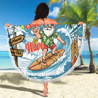 Hawaii Summer Christmas Beach Blanket Surfing Santa Shaka Catch The Wave
