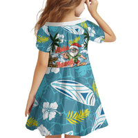 Hawaii Summer Christmas Family Matching Puletasi and Hawaiian Shirt Surfing Santa Shaka Catch The Wave LT14 - Polynesian Pride