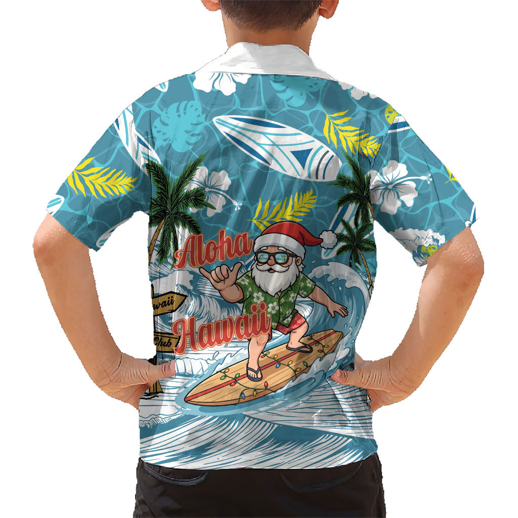 Hawaii Summer Christmas Family Matching Summer Maxi Dress and Hawaiian Shirt Surfing Santa Shaka Catch The Wave LT14 - Polynesian Pride