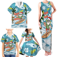 Hawaii Summer Christmas Family Matching Tank Maxi Dress and Hawaiian Shirt Surfing Santa Shaka Catch The Wave LT14 - Polynesian Pride