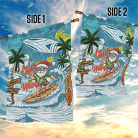 Hawaii Summer Christmas Garden Flag Surfing Santa Shaka Catch The Wave