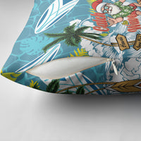 Hawaii Summer Christmas Pillow Cover Surfing Santa Shaka Catch The Wave