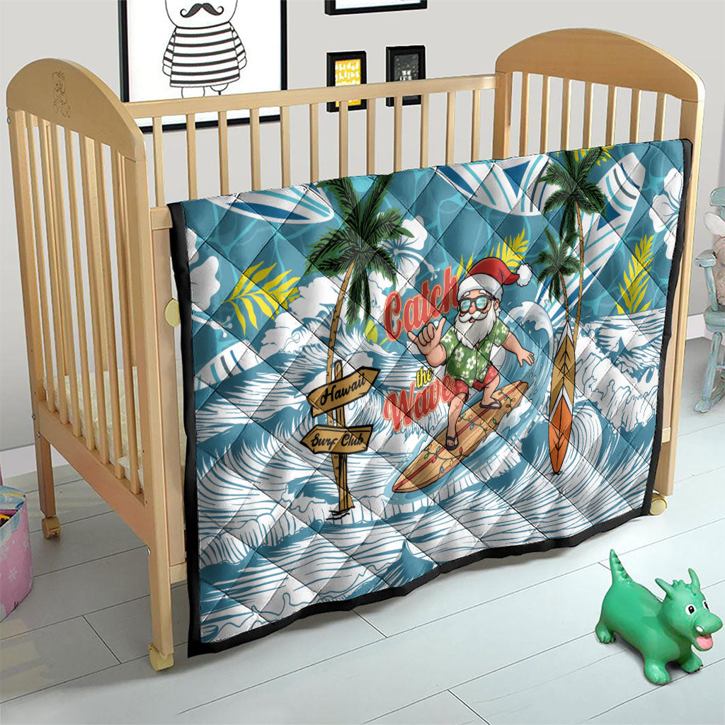 Hawaii Summer Christmas Quilt Surfing Santa Shaka Catch The Wave