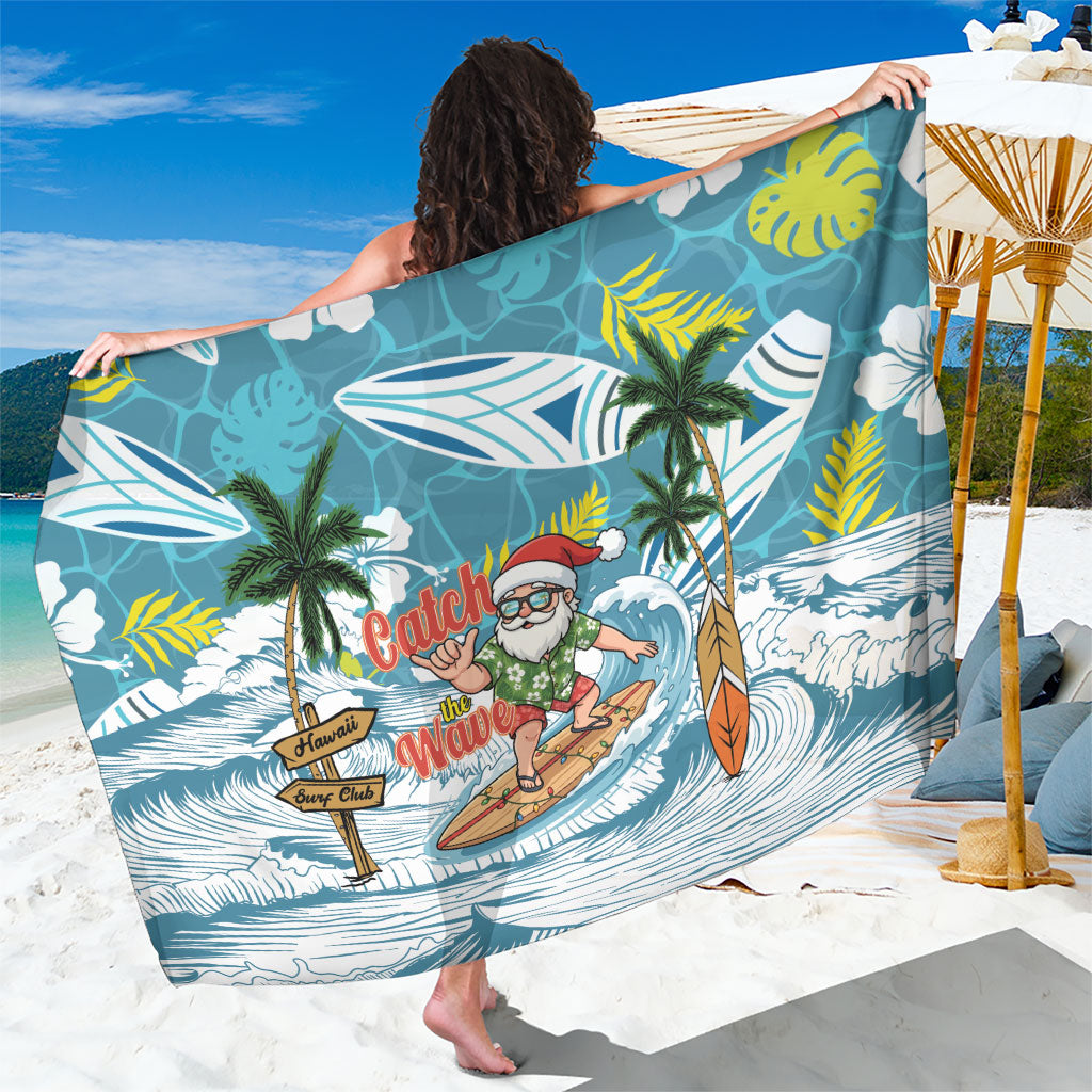 Hawaii Summer Christmas Sarong Surfing Santa Shaka Catch The Wave