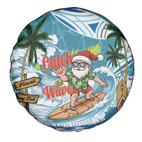 Hawaii Summer Christmas Spare Tire Cover Surfing Santa Shaka Catch The Wave