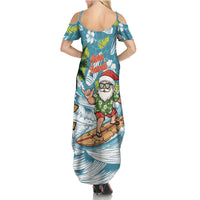 Hawaii Summer Christmas Summer Maxi Dress Surfing Santa Shaka Catch The Wave