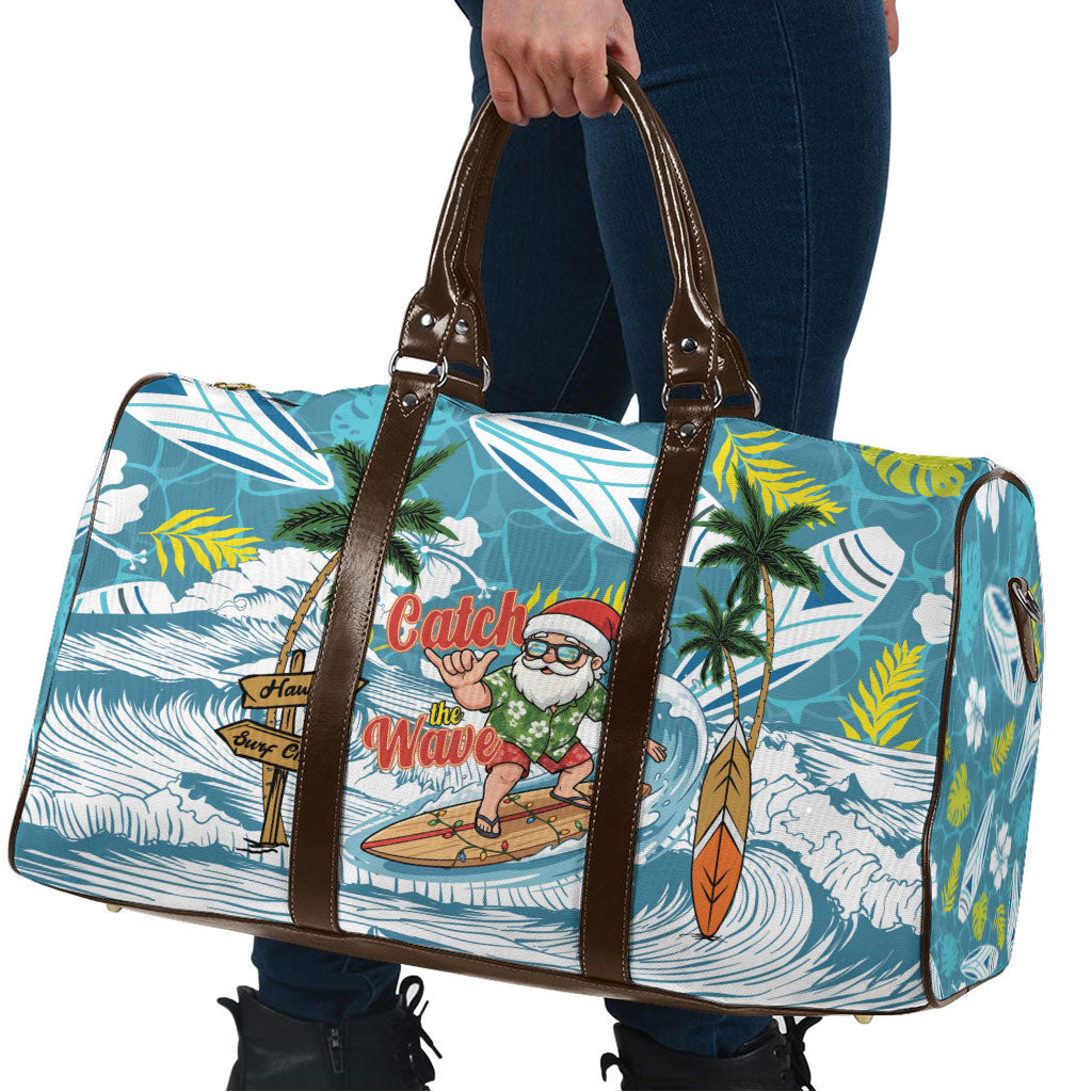 Hawaii Summer Christmas Travel Bag Surfing Santa Shaka Catch The Wave