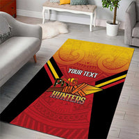 Papua New Guinea Rugby Custom Area Rug Go PNG Hunters Polynesian Pattern - Polynesian Pride