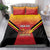 Papua New Guinea Rugby Custom Bedding Set Go PNG Hunters Polynesian Pattern - Polynesian Pride