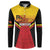 Papua New Guinea Rugby Custom Button Sweatshirt Go PNG Hunters Polynesian Pattern - Polynesian Pride