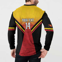 Papua New Guinea Rugby Custom Button Sweatshirt Go PNG Hunters Polynesian Pattern - Polynesian Pride