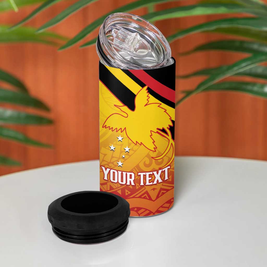 Papua New Guinea Rugby Custom 4 in 1 Can Cooler Tumbler Go PNG Hunters Polynesian Pattern - Polynesian Pride