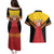 Papua New Guinea Rugby Custom Couples Matching Puletasi and Hawaiian Shirt Go PNG Hunters Polynesian Pattern - Polynesian Pride