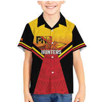 Papua New Guinea Rugby Custom Family Matching Mermaid Dress and Hawaiian Shirt Go PNG Hunters Polynesian Pattern - Polynesian Pride