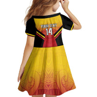 Papua New Guinea Rugby Custom Family Matching Off The Shoulder Long Sleeve Dress and Hawaiian Shirt Go PNG Hunters Polynesian Pattern LT14 - Polynesian Pride