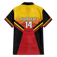 Papua New Guinea Rugby Custom Family Matching Off The Shoulder Long Sleeve Dress and Hawaiian Shirt Go PNG Hunters Polynesian Pattern LT14 - Polynesian Pride