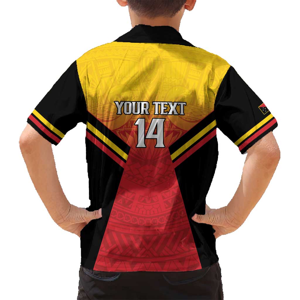 Papua New Guinea Rugby Custom Family Matching Off Shoulder Short Dress and Hawaiian Shirt Go PNG Hunters Polynesian Pattern LT14 - Polynesian Pride