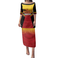 Papua New Guinea Rugby Custom Family Matching Puletasi and Hawaiian Shirt Go PNG Hunters Polynesian Pattern LT14 Mom's Dress Red - Polynesian Pride