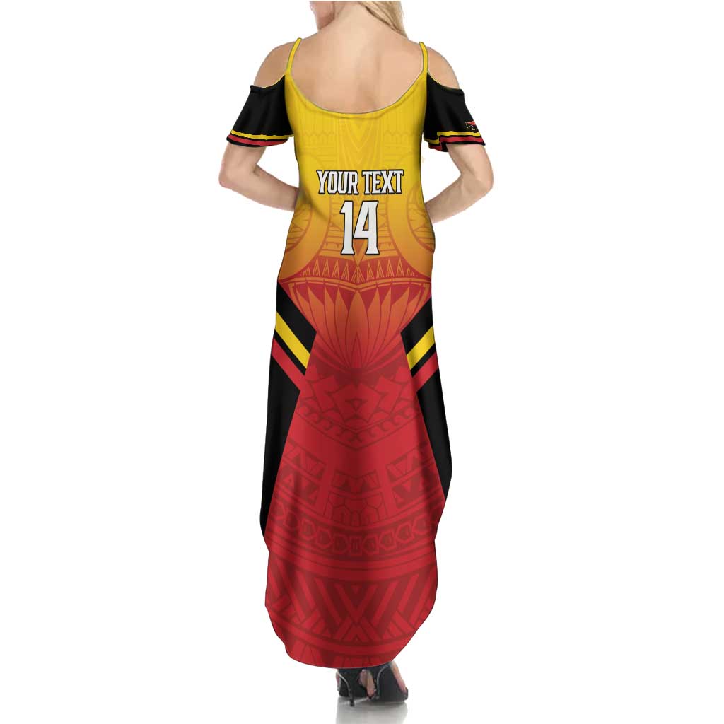 Papua New Guinea Rugby Custom Family Matching Summer Maxi Dress and Hawaiian Shirt Go PNG Hunters Polynesian Pattern LT14 - Polynesian Pride