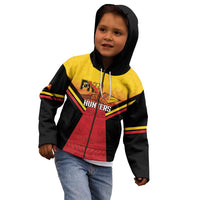 Papua New Guinea Rugby Custom Kid Hoodie Go PNG Hunters Polynesian Pattern - Polynesian Pride