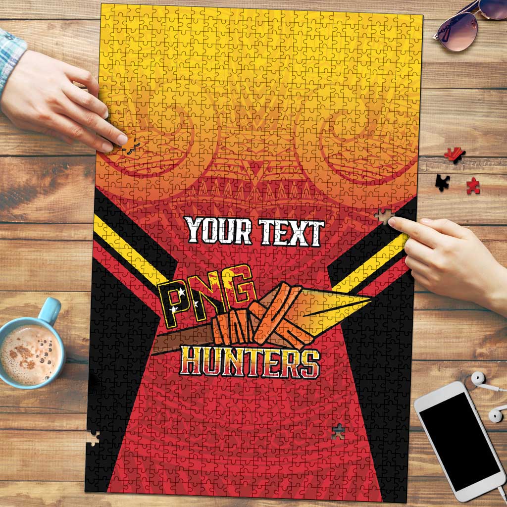 Papua New Guinea Rugby Custom Puzzle Go PNG Hunters Polynesian Pattern - Polynesian Pride