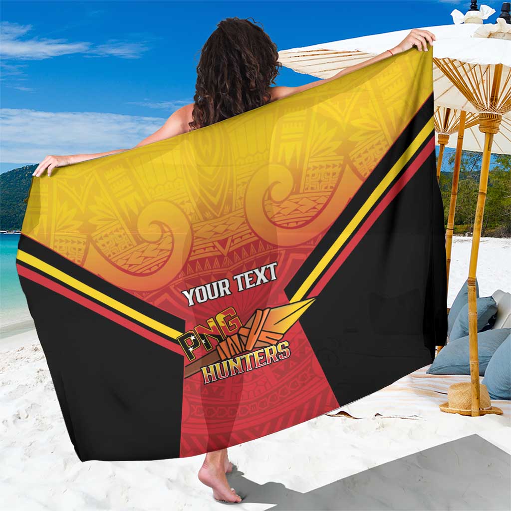 Papua New Guinea Rugby Custom Sarong Go PNG Hunters Polynesian Pattern - Polynesian Pride