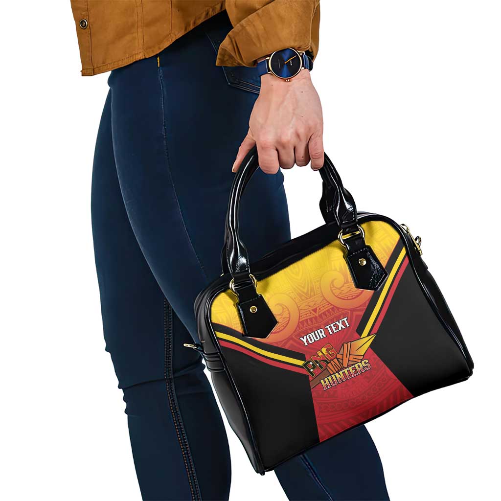 Papua New Guinea Rugby Custom Shoulder Handbag Go PNG Hunters Polynesian Pattern - Polynesian Pride