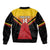 Papua New Guinea Rugby Custom Sleeve Zip Bomber Jacket Go PNG Hunters Polynesian Pattern - Polynesian Pride