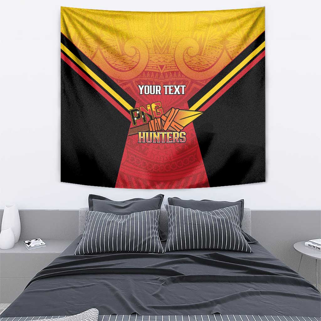 Papua New Guinea Rugby Custom Tapestry Go PNG Hunters Polynesian Pattern - Polynesian Pride