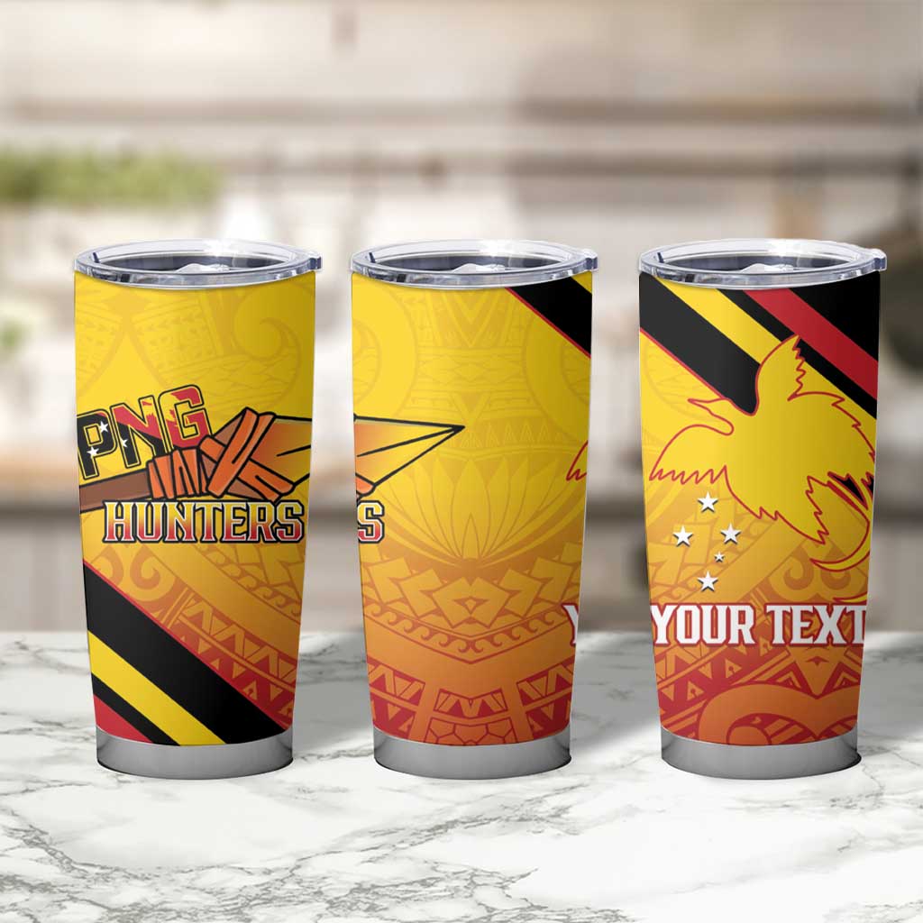 Papua New Guinea Rugby Custom Tumbler Cup Go PNG Hunters Polynesian Pattern - Polynesian Pride