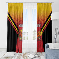Papua New Guinea Rugby Custom Window Curtain Go PNG Hunters Polynesian Pattern - Polynesian Pride
