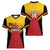 Papua New Guinea Rugby Custom Women V-Neck T-Shirt Go PNG Hunters Polynesian Pattern - Polynesian Pride