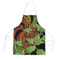 Kamehameha Butterfly Hawaii Apron Hawaiian Pulelehua Mamaki Orange Green Color