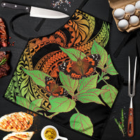 Kamehameha Butterfly Hawaii Apron Hawaiian Pulelehua Mamaki Orange Green Color