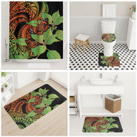 Kamehameha Butterfly Hawaii Bathroom Set Hawaiian Pulelehua Mamaki Orange Green Color