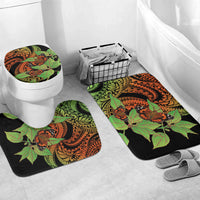 Kamehameha Butterfly Hawaii Bathroom Set Hawaiian Pulelehua Mamaki Orange Green Color