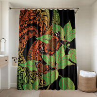 Kamehameha Butterfly Hawaii Bathroom Set Hawaiian Pulelehua Mamaki Orange Green Color