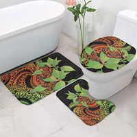 Kamehameha Butterfly Hawaii Bathroom Set Hawaiian Pulelehua Mamaki Orange Green Color