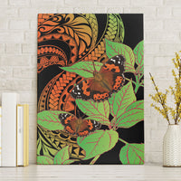 Kamehameha Butterfly Hawaii Canvas Wall Art Hawaiian Pulelehua Mamaki Orange Green Color
