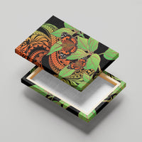 Kamehameha Butterfly Hawaii Canvas Wall Art Hawaiian Pulelehua Mamaki Orange Green Color