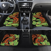 Kamehameha Butterfly Hawaii Car Mats Hawaiian Pulelehua Mamaki Orange Green Color