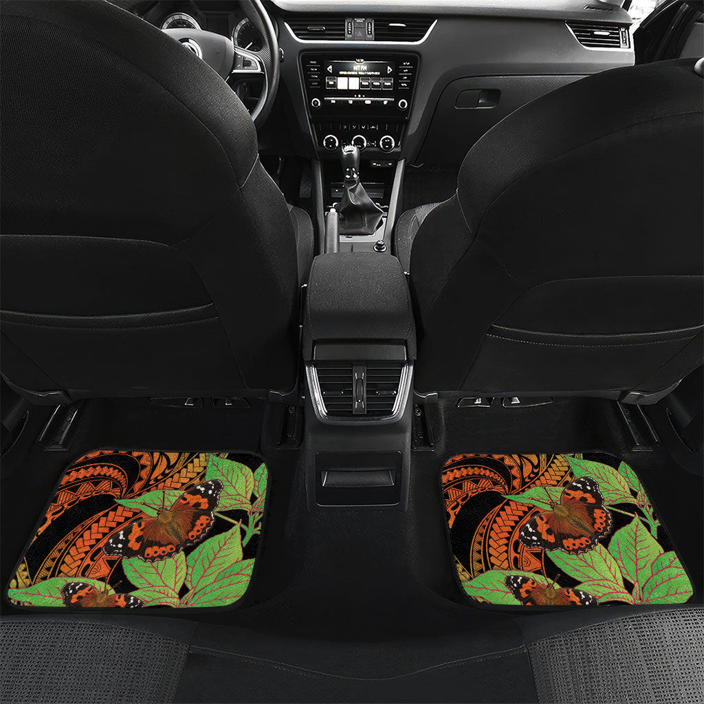 Kamehameha Butterfly Hawaii Car Mats Hawaiian Pulelehua Mamaki Orange Green Color