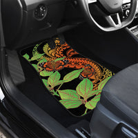 Kamehameha Butterfly Hawaii Car Mats Hawaiian Pulelehua Mamaki Orange Green Color