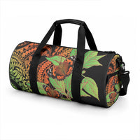 Kamehameha Butterfly Hawaii Duffle Bag Hawaiian Pulelehua Mamaki Orange Green Color