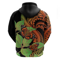 Kamehameha Butterfly Hawaii Hoodie Hawaiian Pulelehua Mamaki Orange Green Color