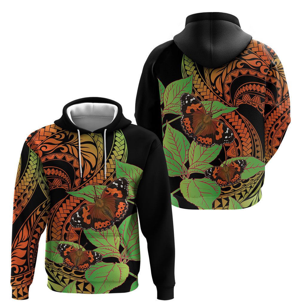 Kamehameha Butterfly Hawaii Hoodie Hawaiian Pulelehua Mamaki Orange Green Color