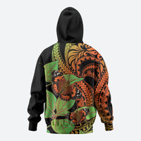Kamehameha Butterfly Hawaii Hoodie Hawaiian Pulelehua Mamaki Orange Green Color