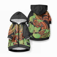 Kamehameha Butterfly Hawaii Pet Hoodie Hawaiian Pulelehua Mamaki Orange Green Color